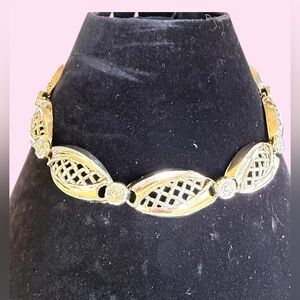 Vintage Gold tone Filigree linked Choker